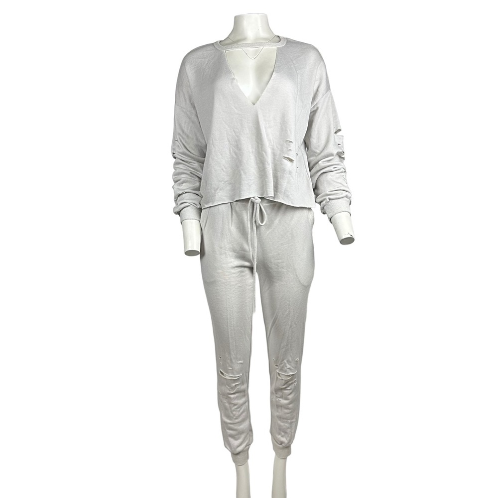 Two Piece Jogger Set Light Gray